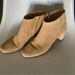 Madewell The Lucien Zip-up suede leather Ankle Boots Bronzed Birch women 9.5